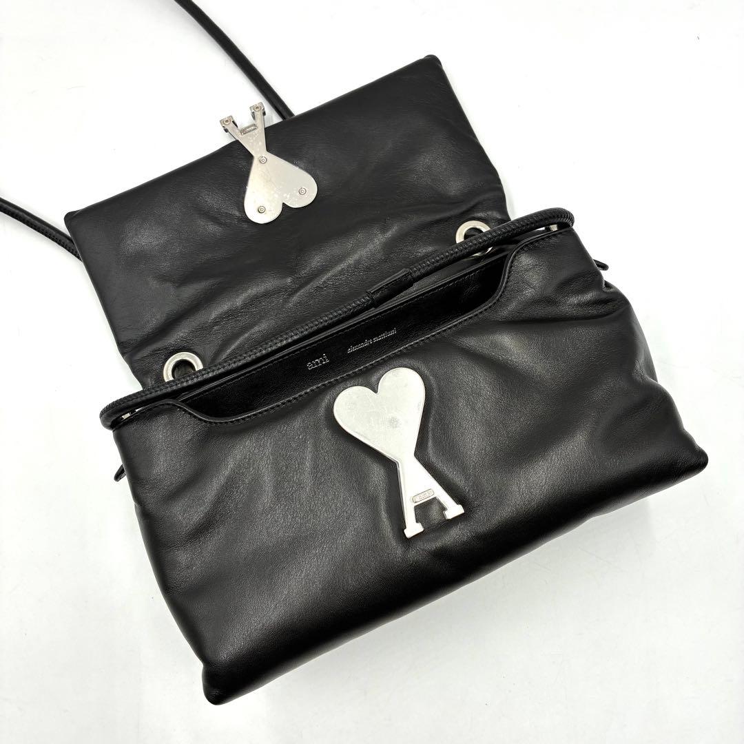 未使用級 アミパリス Voulez-Vous ショルダーバッグ レザー ブラック