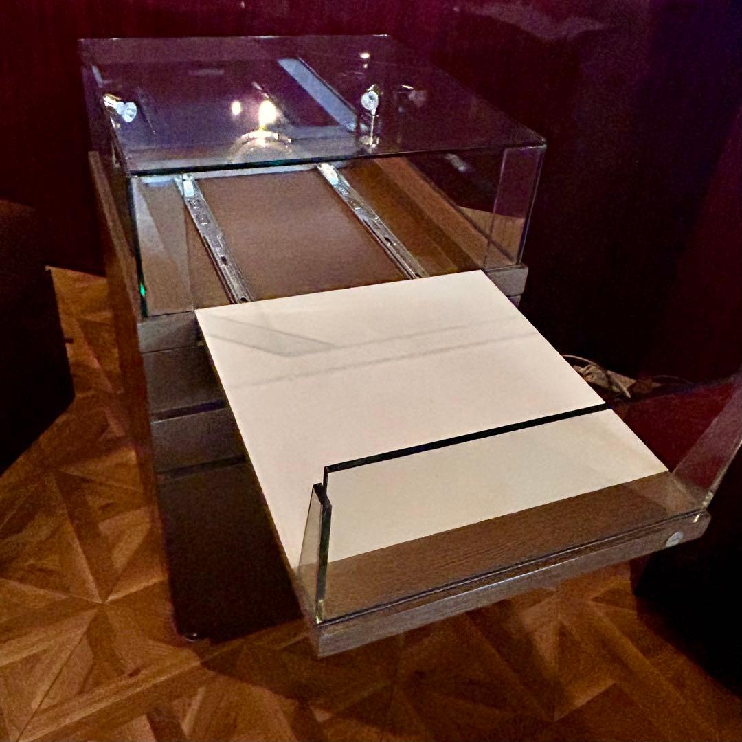 中型木製ガラスショーケース 3引き出し付き