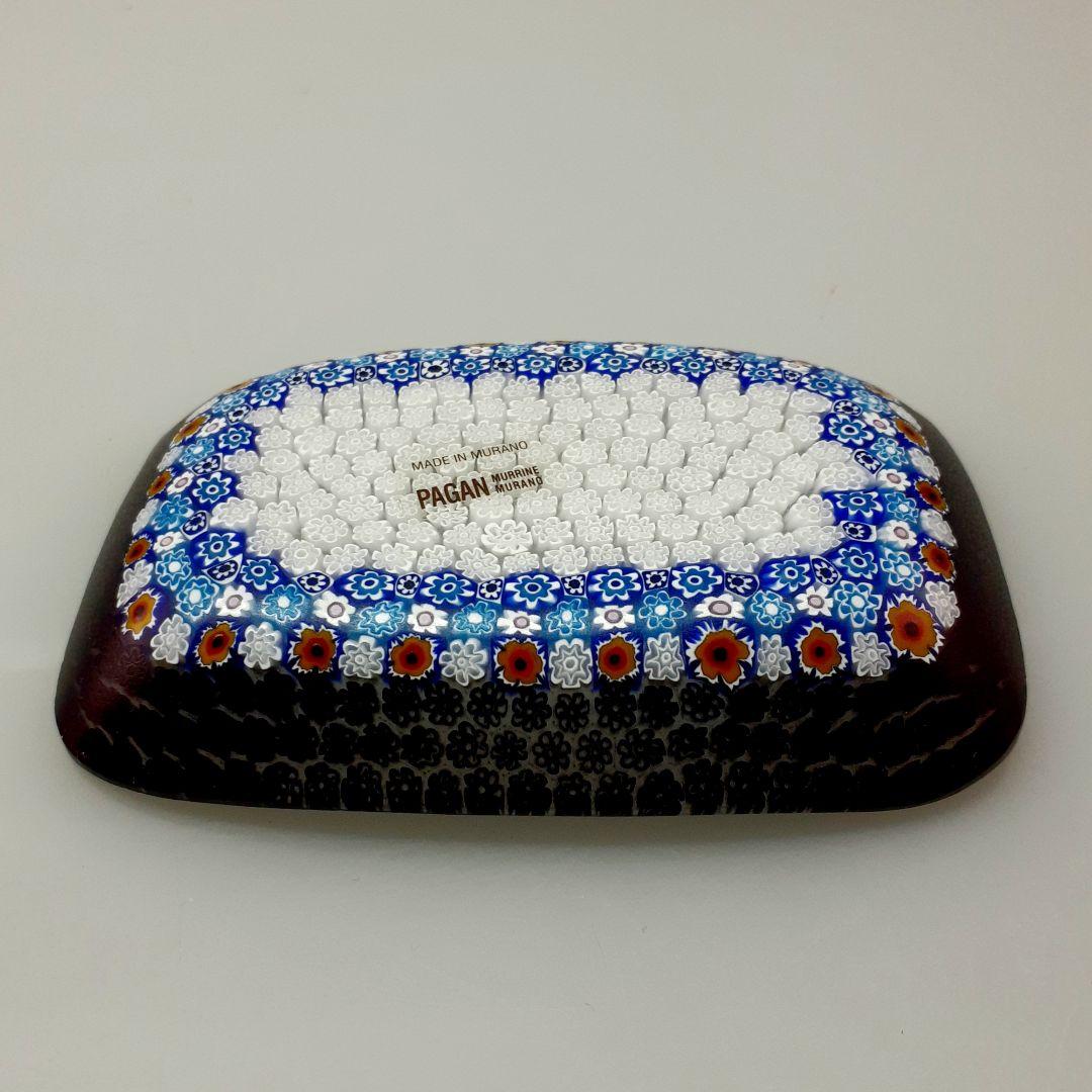 MURANO GLASS ブラック ミルフィオリプレート皿
