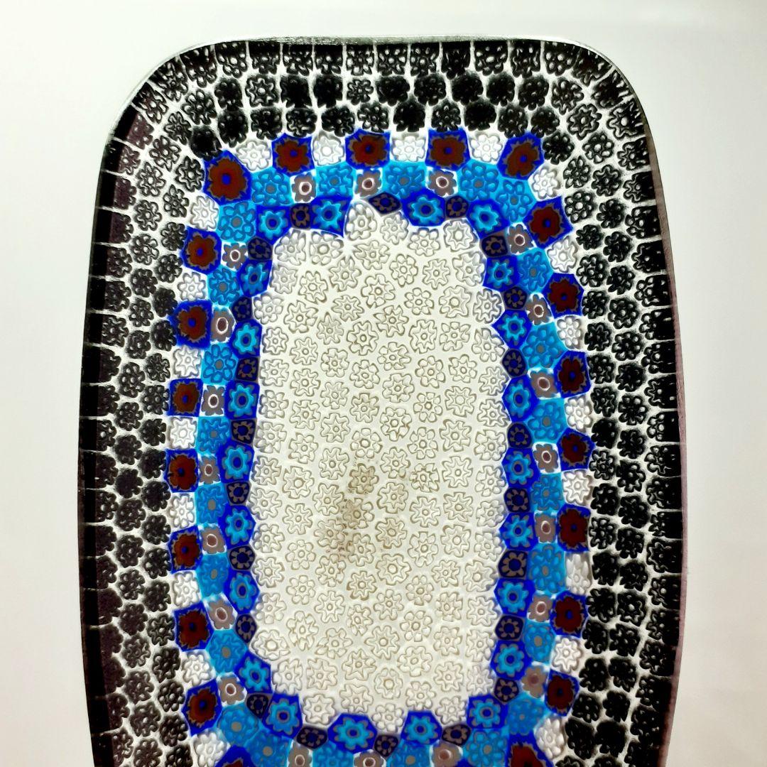 MURANO GLASS ブラック ミルフィオリプレート皿