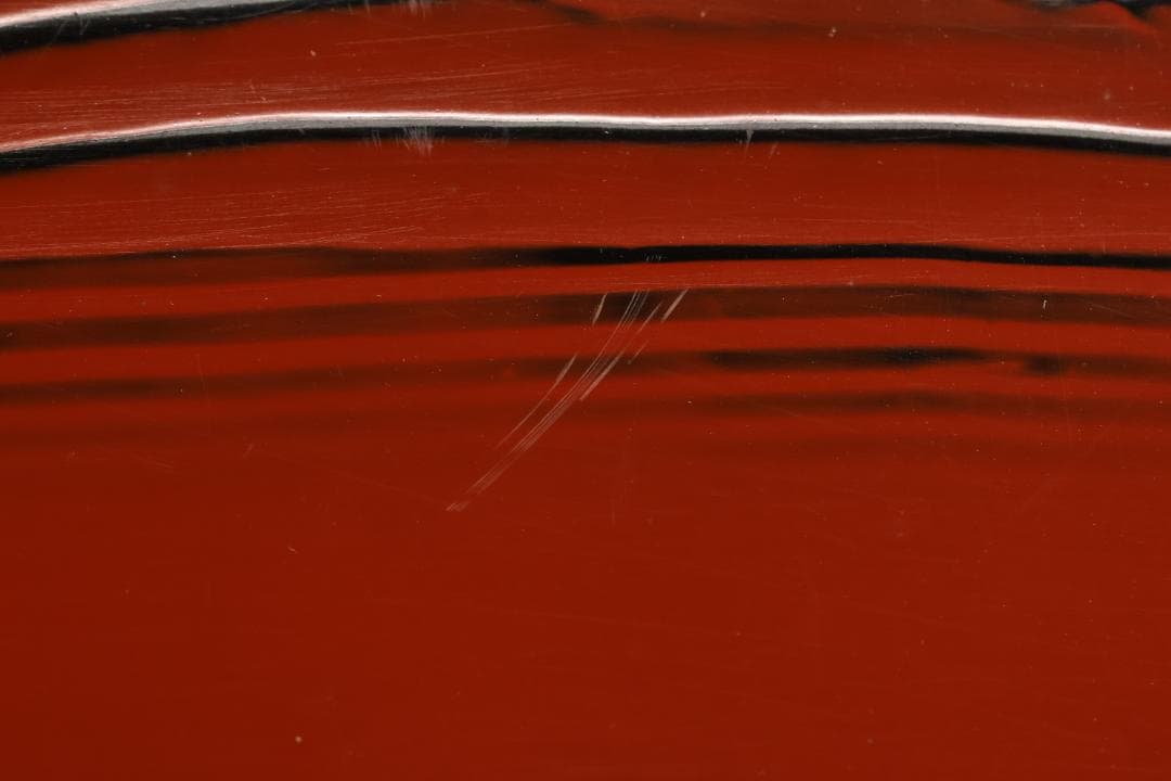 ユリ　時代漆器　松岡漆工　根来塗　朱塗　飾棚　茶棚　煎茶　BK056