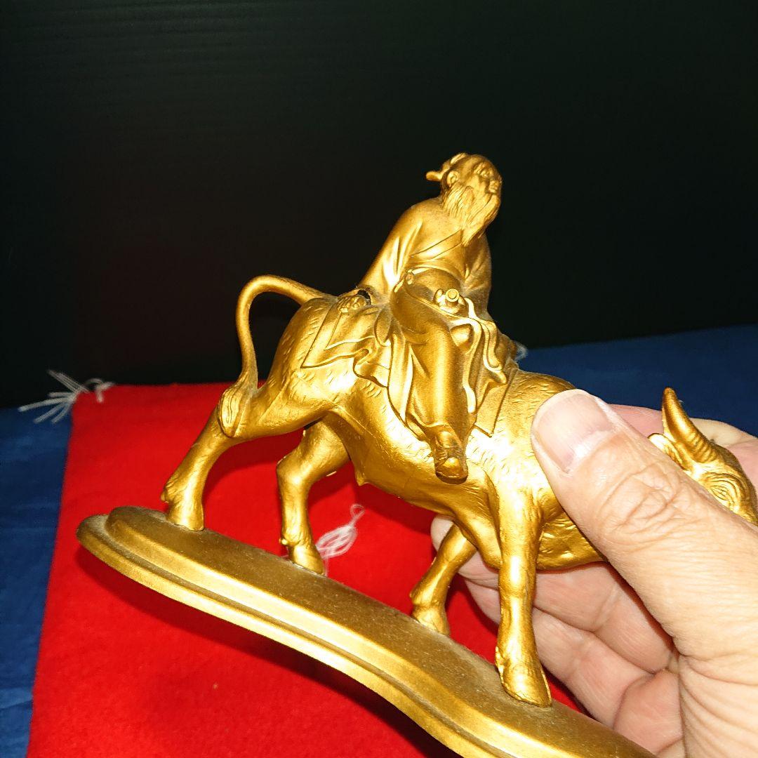 中国古銅宣徳銅、牛に人物