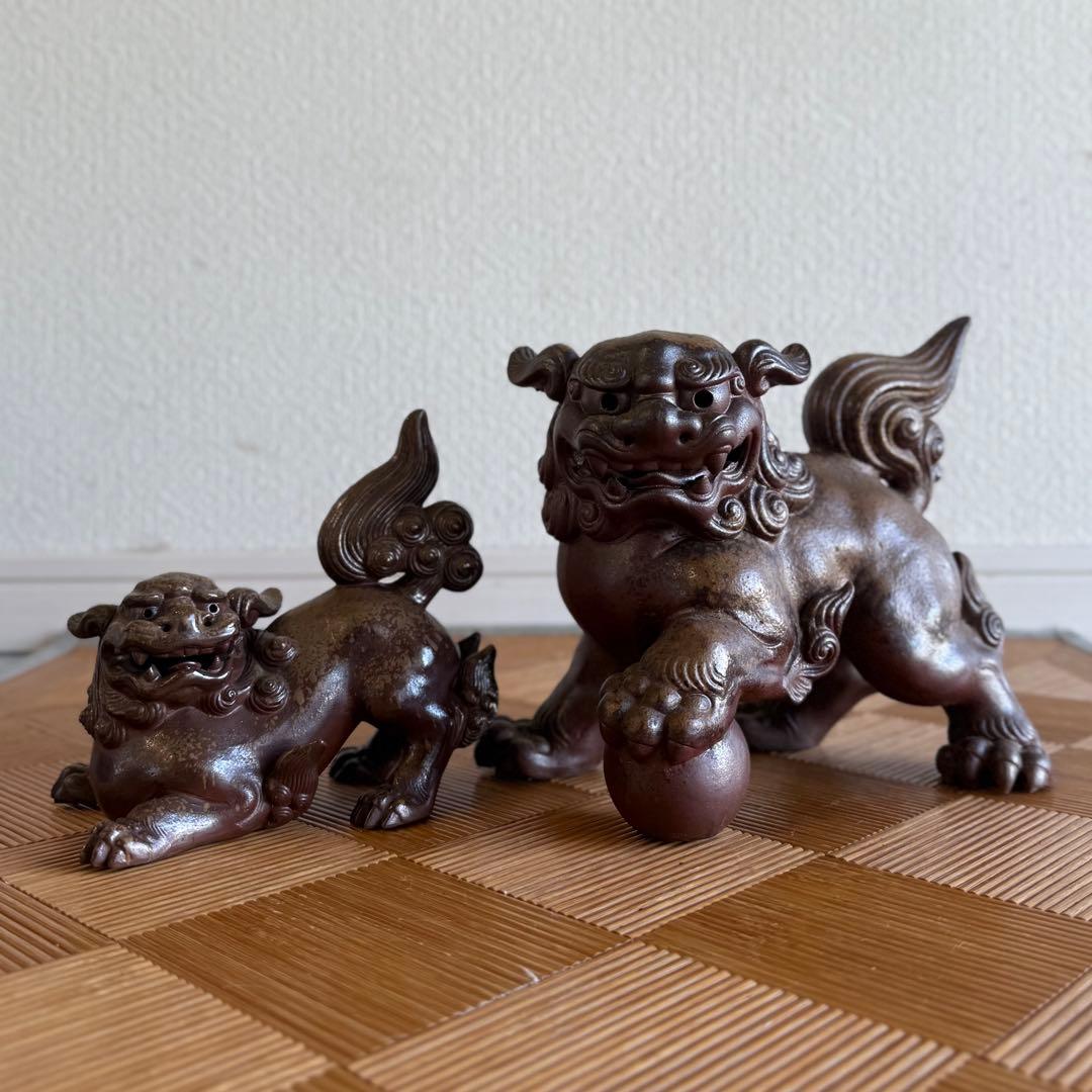 G*n様 SNT935 古備前 名工 香山 造 獅子 狛犬 玉乗り獅子 備前焼