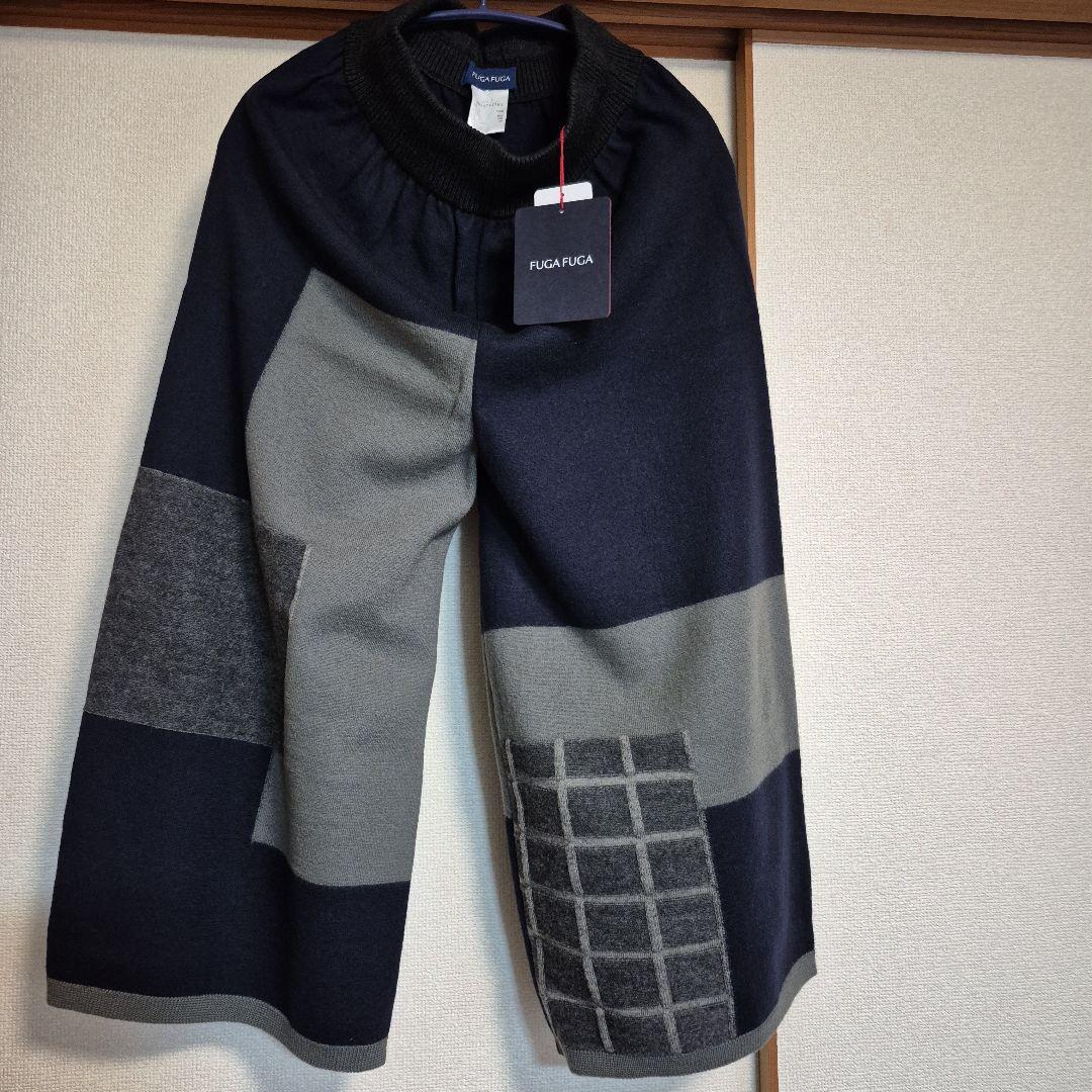 ✨️新品✨️ FUGAFUGA パッチワーク ガウチョパンツ ネイビー/グレー