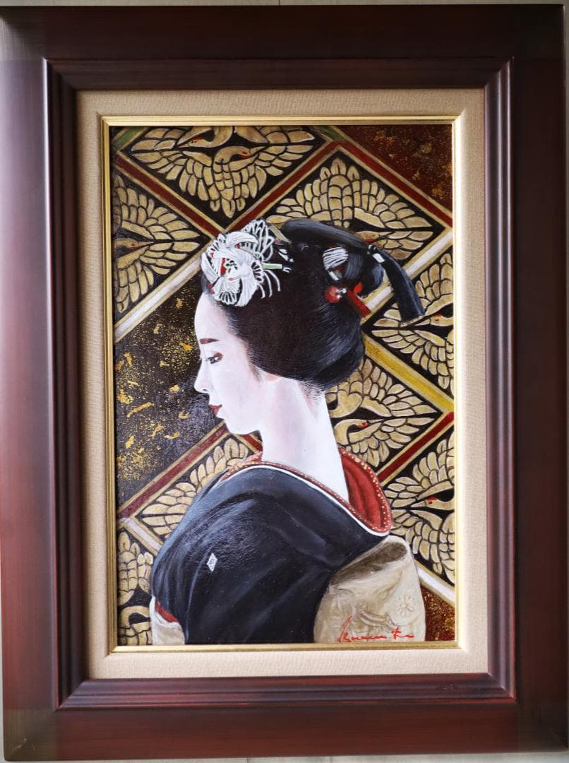 『先笄の彩り』　油彩肉筆画