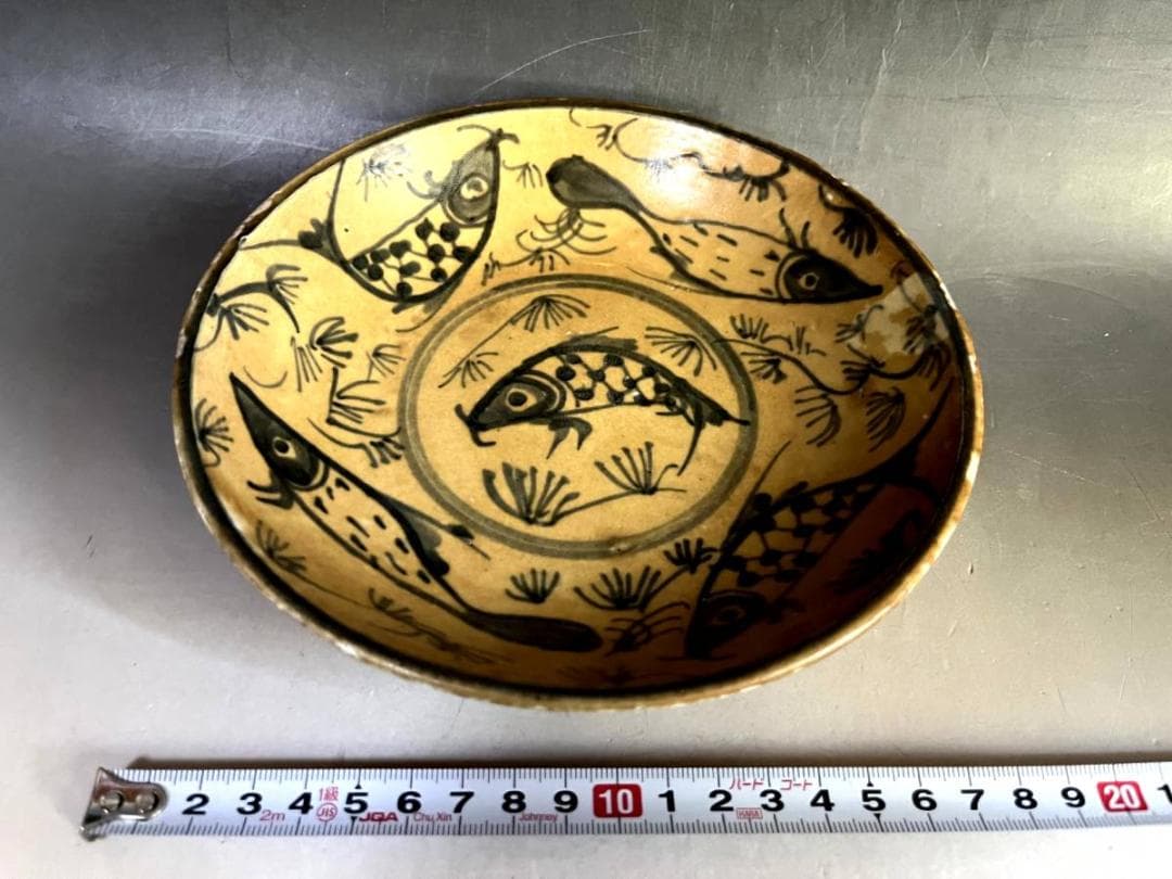 皿■染付魚紋 支那皿 古皿 古玩 唐物 中国 古美術 時代物 骨董品■