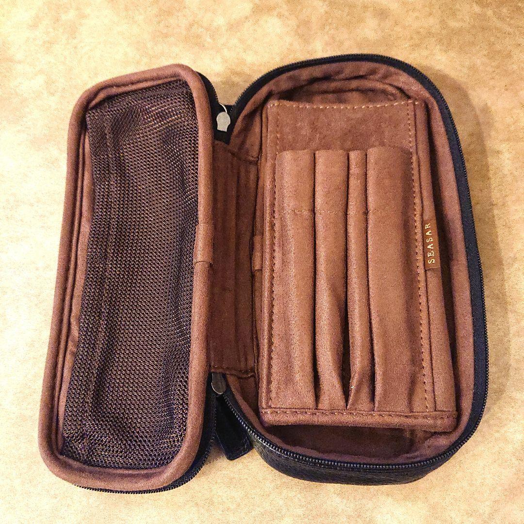 SEASAR OctFoldペンケース エンボスレザー ブラック