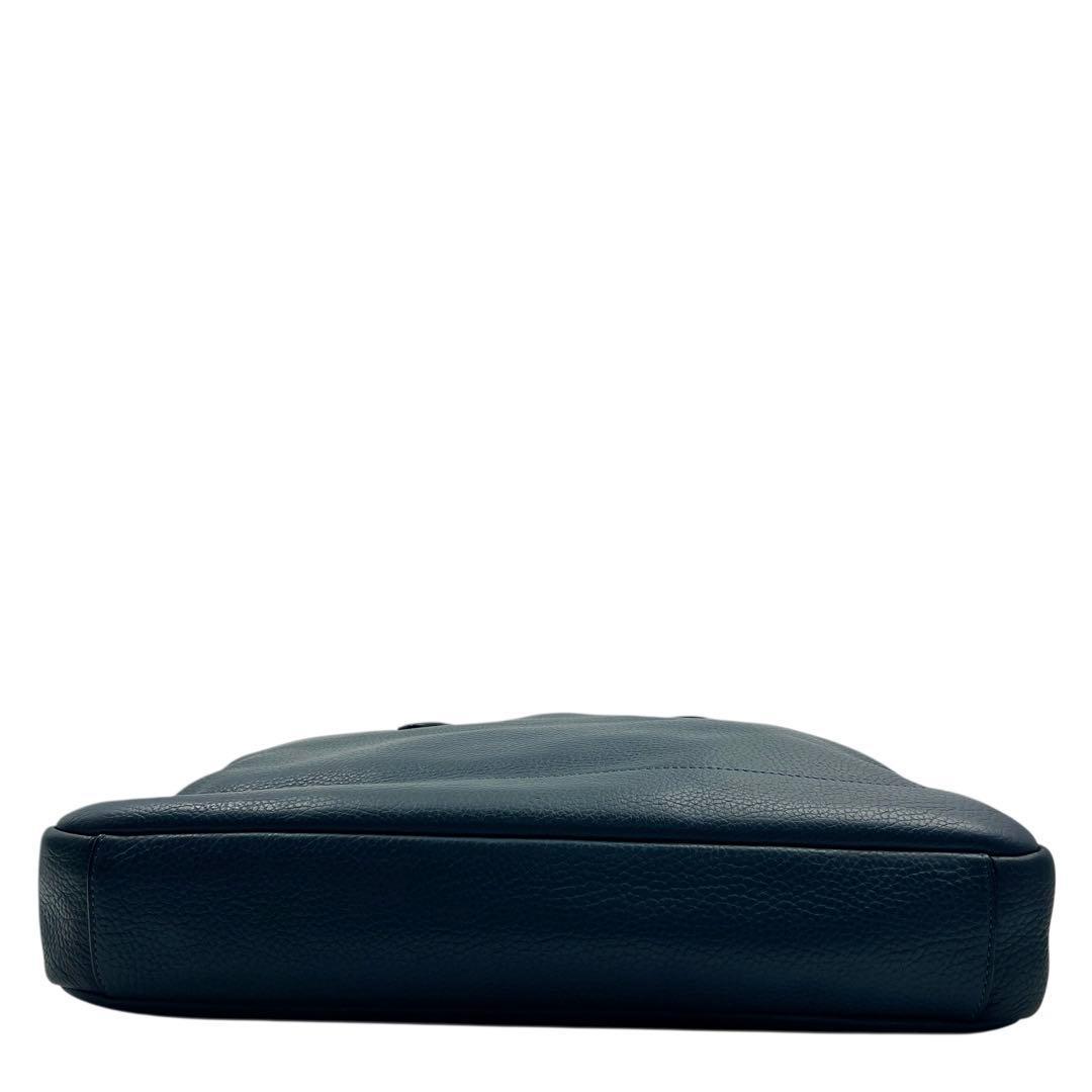 専用 COACH レザー ネイビー 2way ビジネスバッグ メンズ 9136