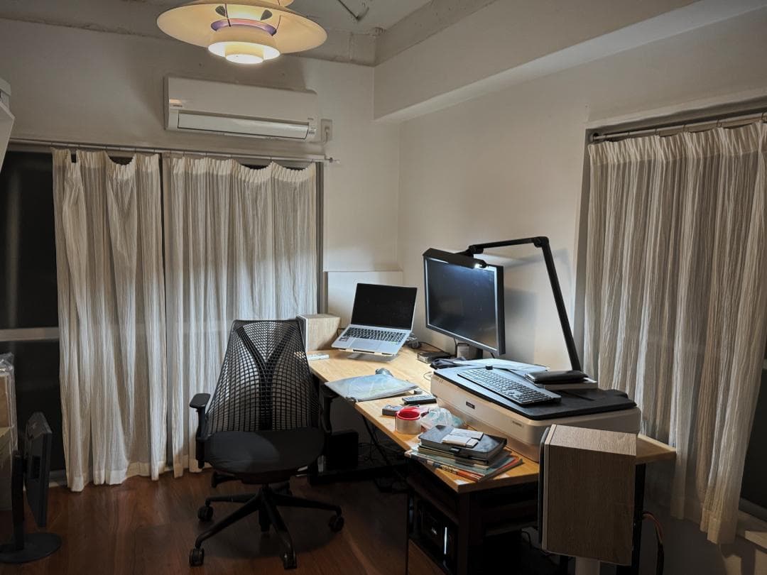 Kanademono パソコンデスク ラバーウッド× Black Steel