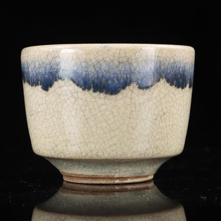 Y2389-4 茶道具 御深井茶碗 時代物 合わせ箱付き　お