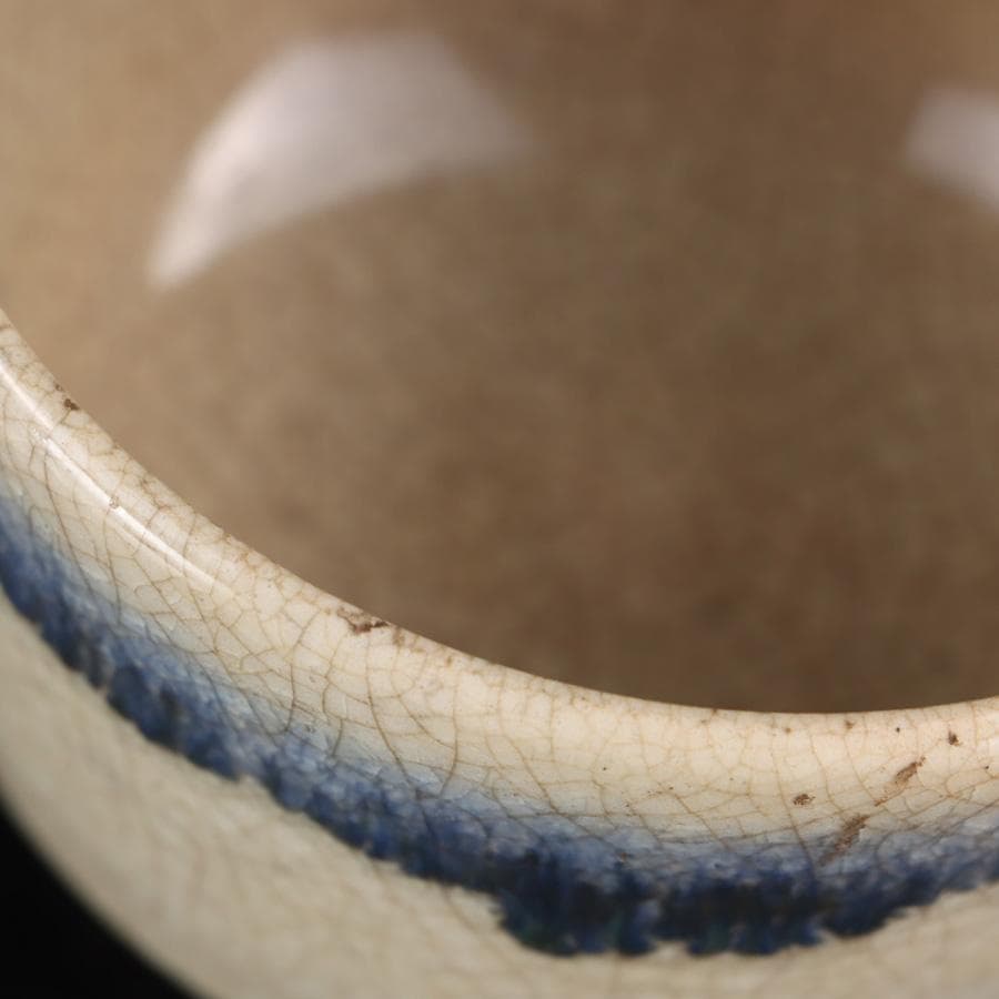 Y2389-4 茶道具 御深井茶碗 時代物 合わせ箱付き　お