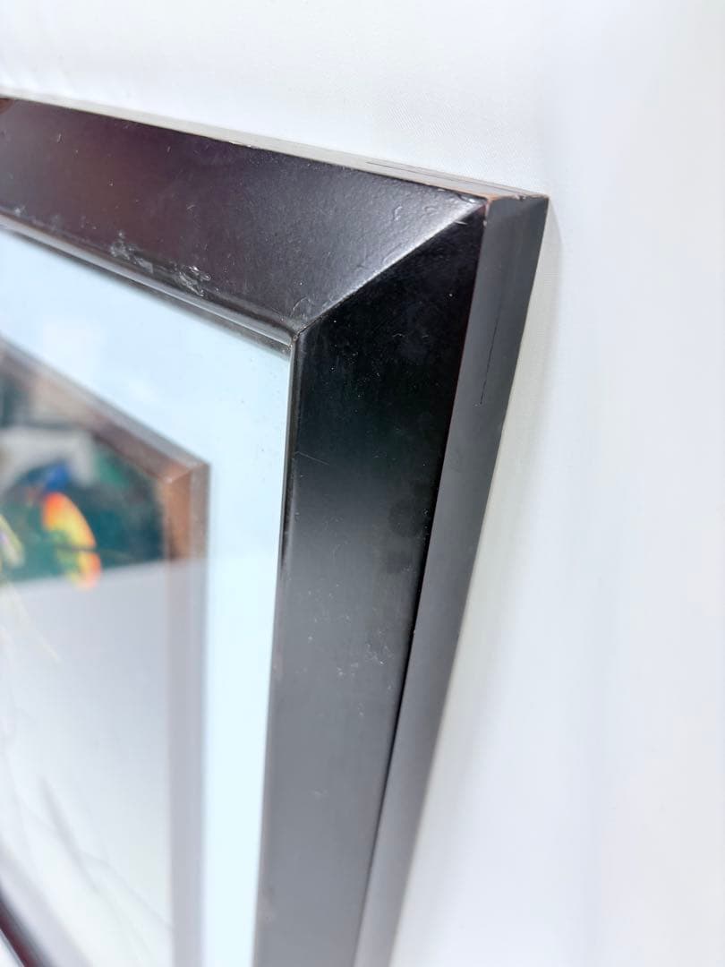 螺鈿細工 日本画 鳥 果物 柿 額装 絵画 アート アンティーク