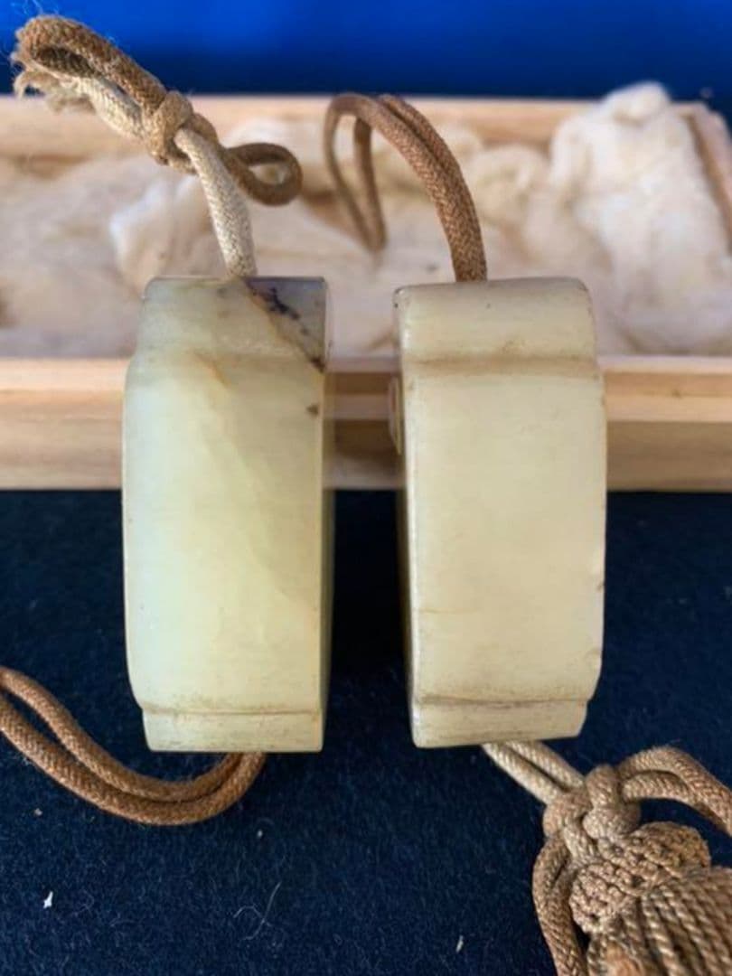 中国古美術/時代物/清 /白玉風鎮ペア