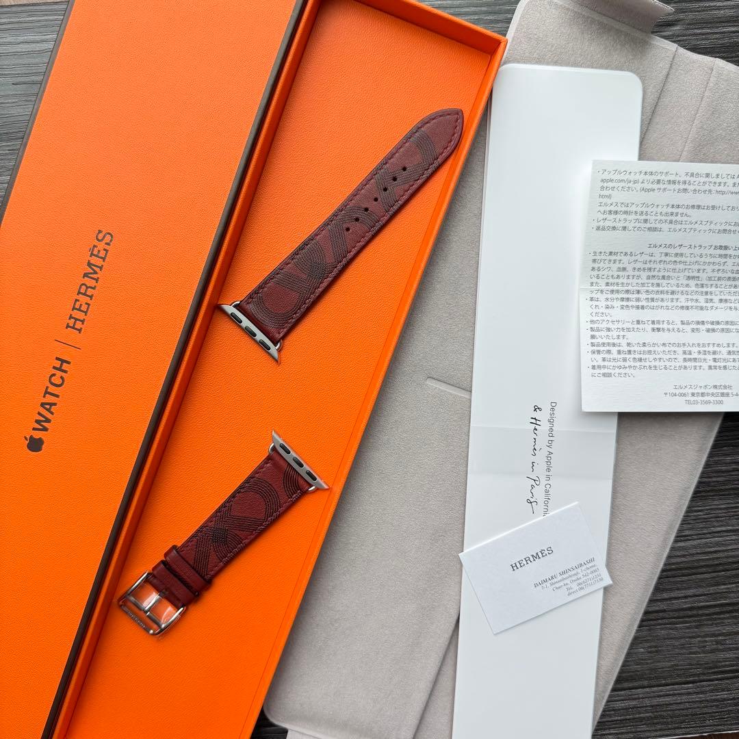 2565 未使用　Apple Watch エルメス　サーキット　ルージュ　レザー