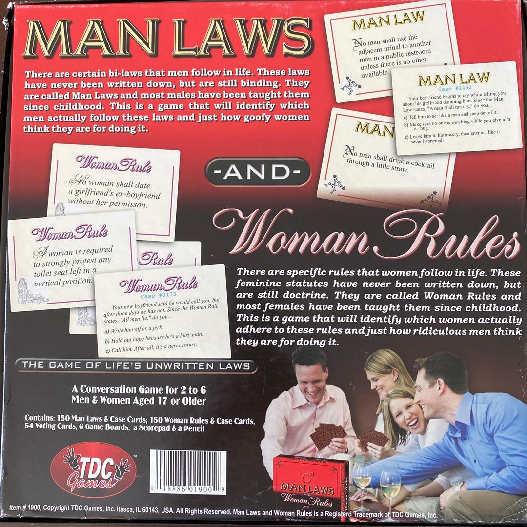 MAN LAWS and Woman Rules ボードゲーム