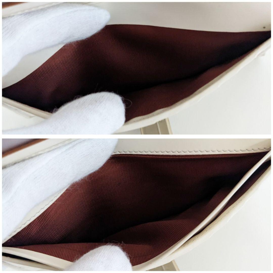 良品 フェラガモ ヴィンテージ レザー 財布 アイボリー 白 レディース メンズ