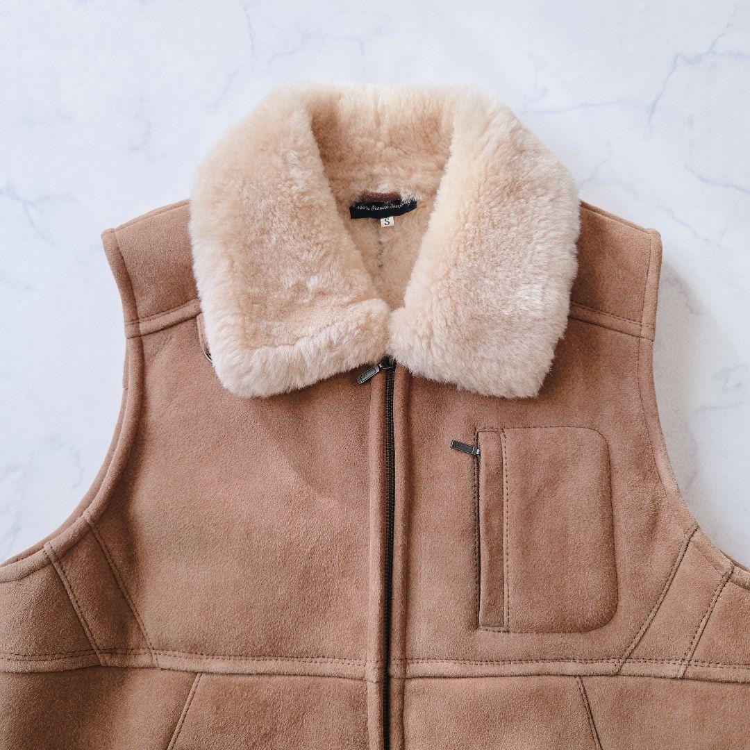 極美品✨本革 シープスキン WINDWARD ボア ムートンベスト メンズ М