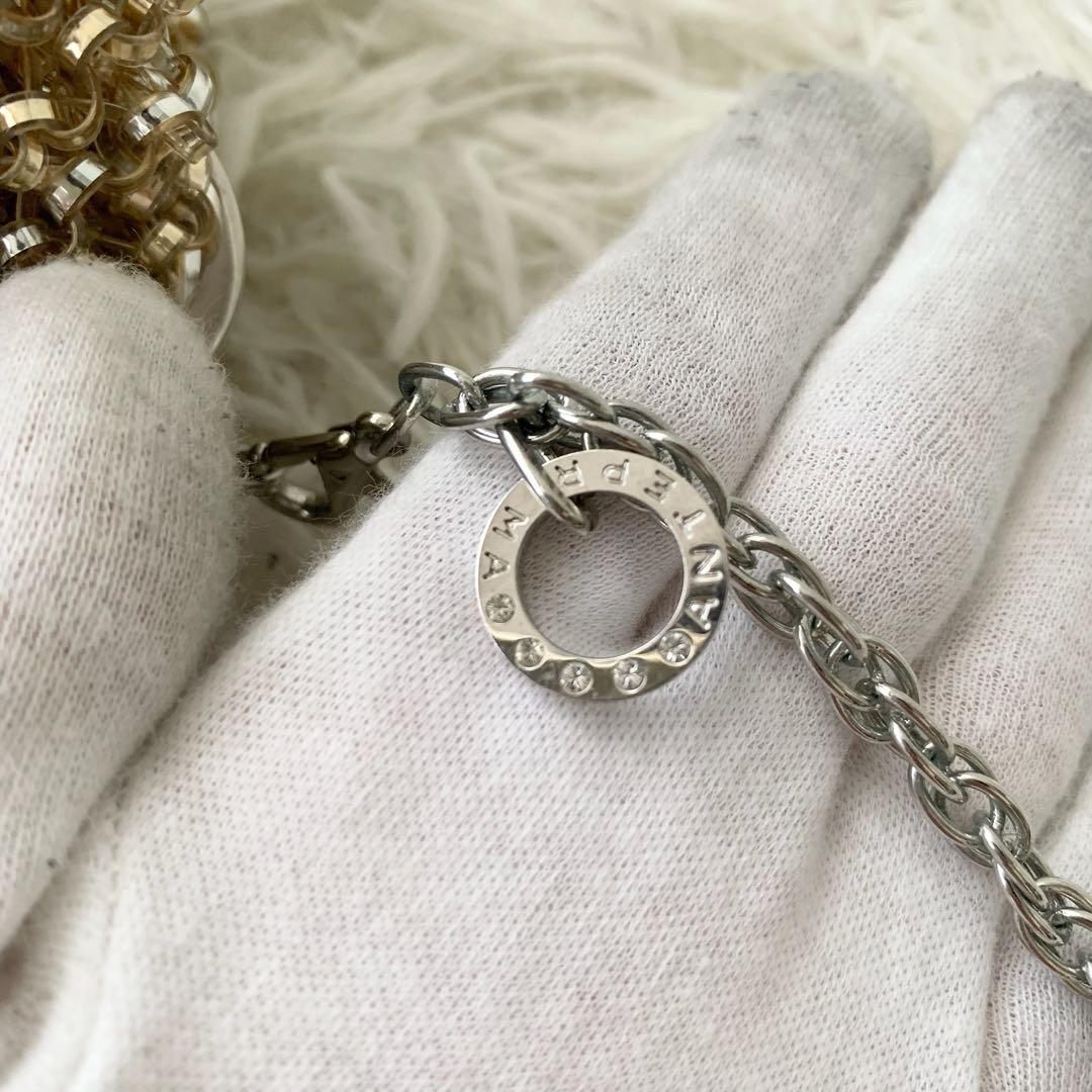 【アンテプリマ】ワイヤーバッグ ショルダ ベージュ　 がま口　チェーンショルダー