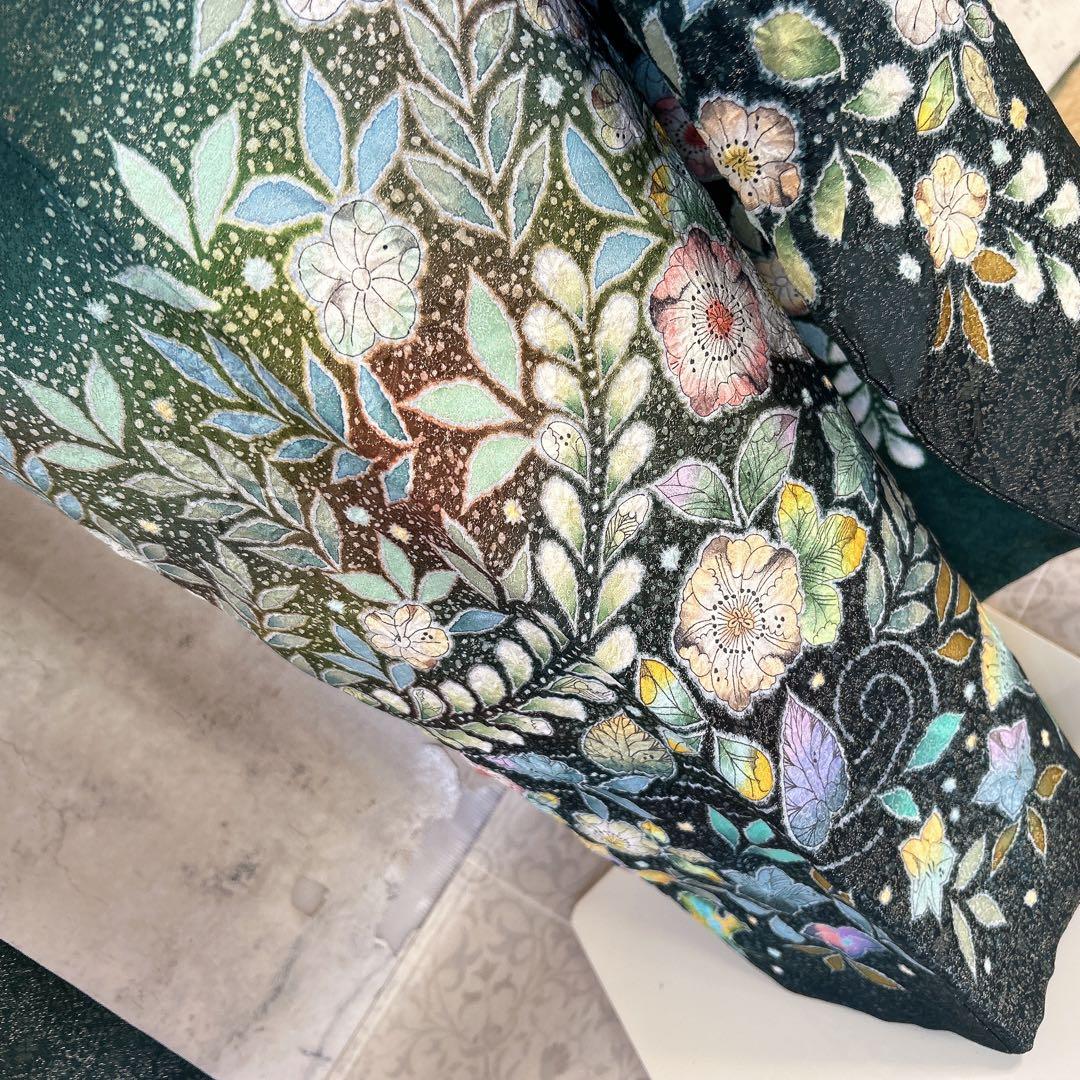 振袖　フルセット　辻が花　翠山工房　銀通し　豪華　本加工　華やか