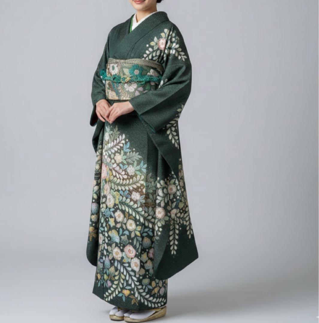 振袖　フルセット　辻が花　翠山工房　銀通し　豪華　本加工　華やか