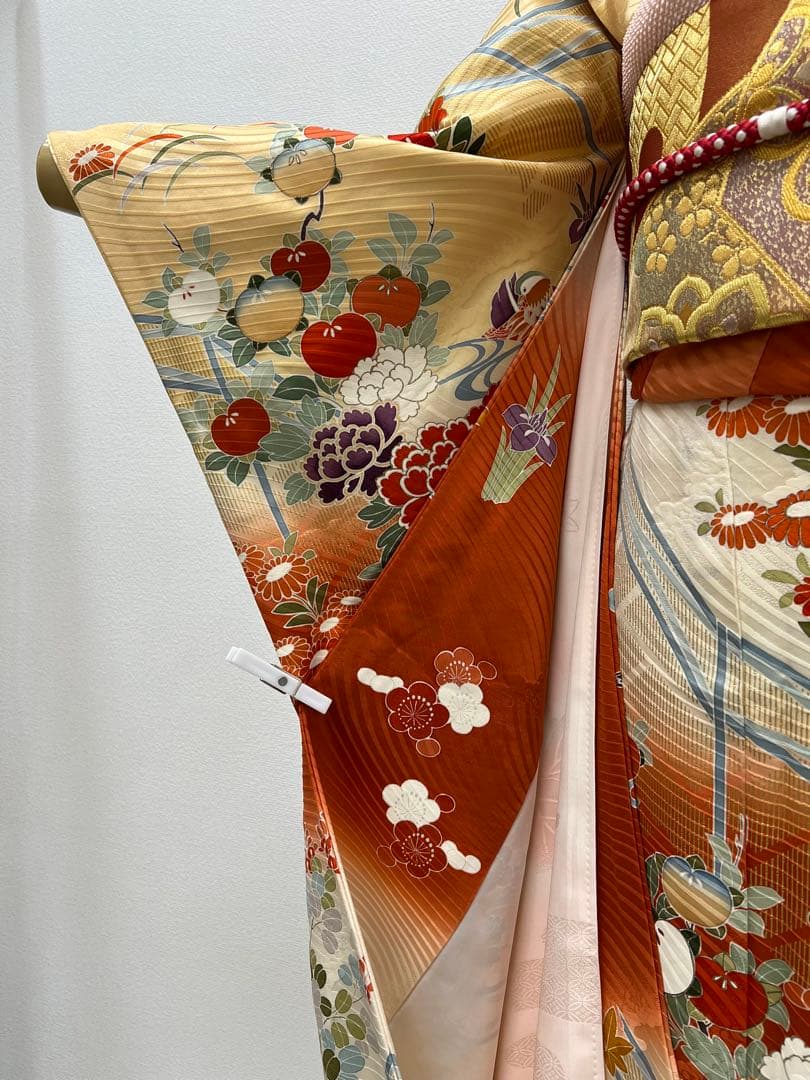 振り袖　フルセット　別誂長襦袢　金彩加工　刺繍入り　振り柄有　川島袋帯　　691