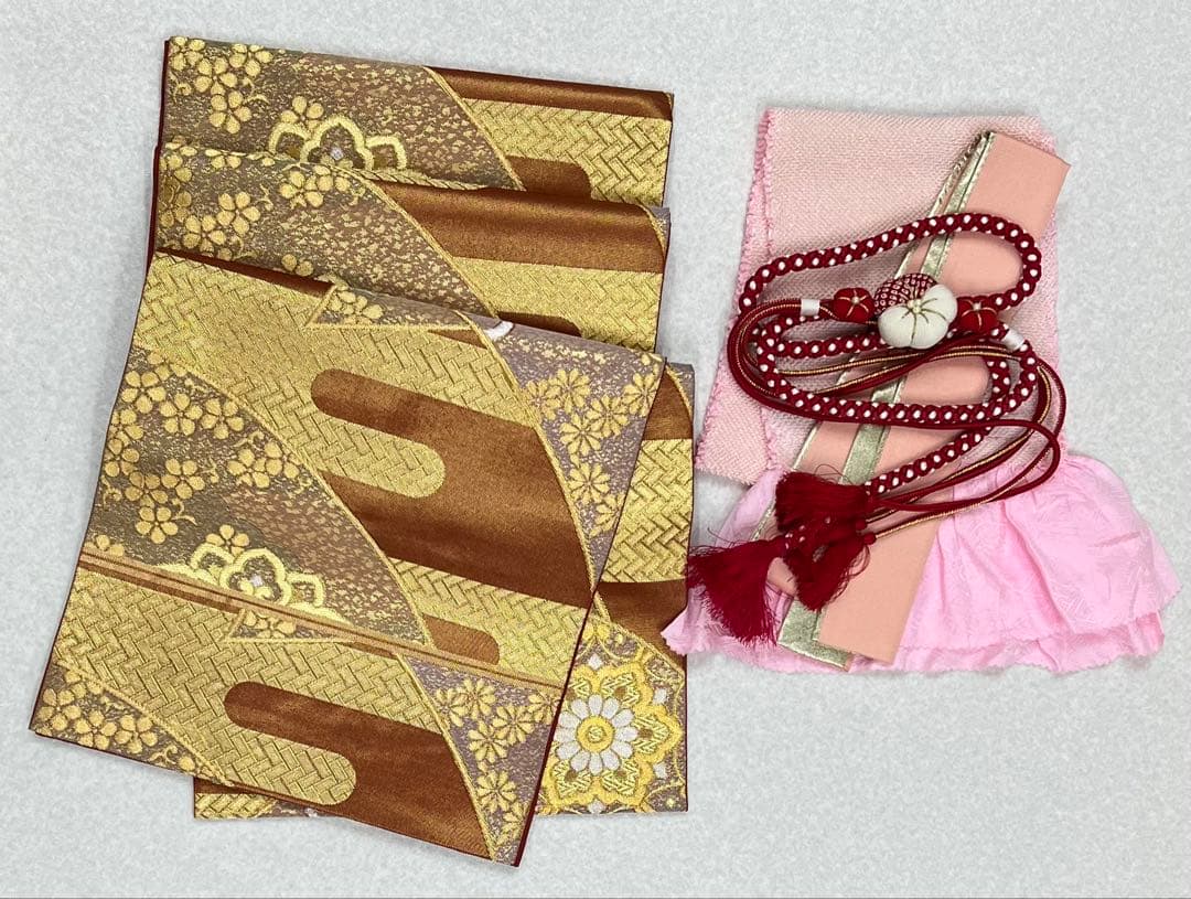 振り袖　フルセット　別誂長襦袢　金彩加工　刺繍入り　振り柄有　川島袋帯　　691