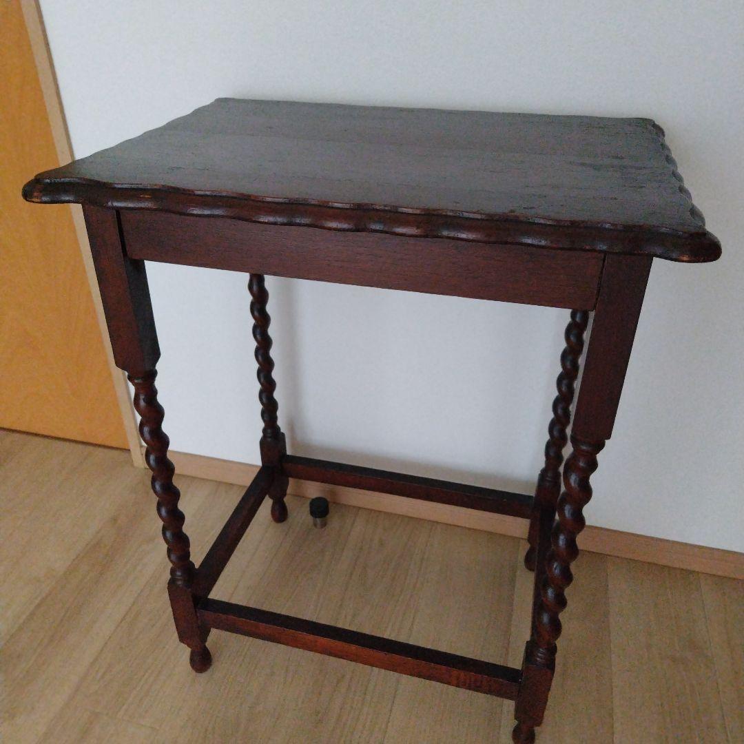 英国アンティーク　サイドテーブル　ディスプレイ　店舗什器　オーク材