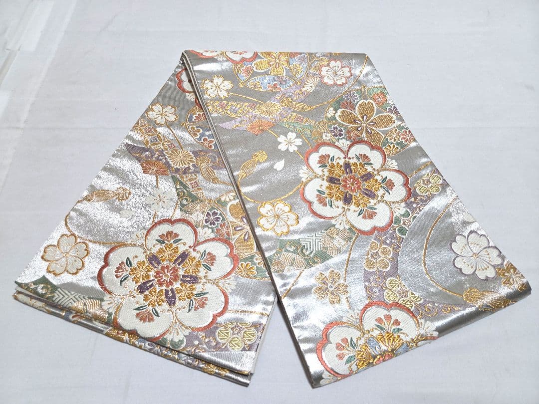 F5 京都きもの友禅 桜 金彩 金駒刺繍 正絹 成人式 振袖・襦袢・袋帯セット