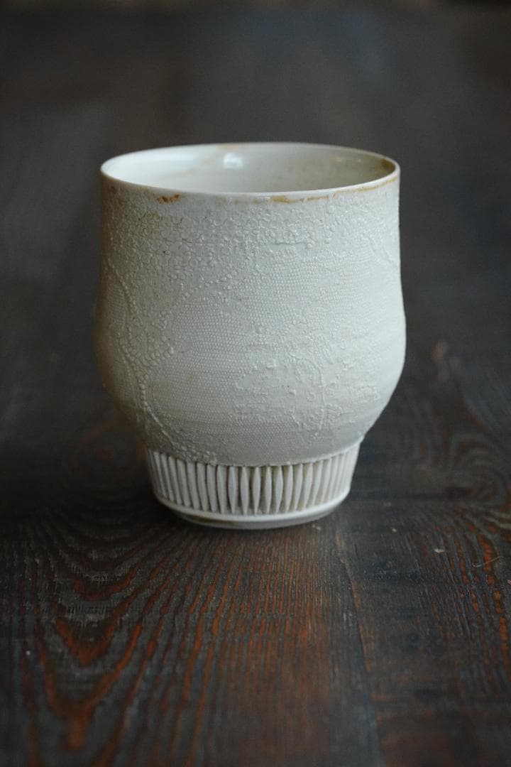 濱中史朗 カップ 　レース　ホワイト　濱中史郎