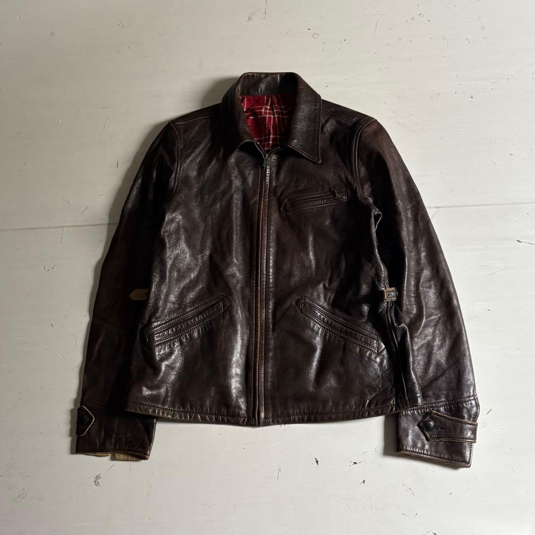 こ*ん様 00's vintage blackmeans レザージャケット アー
