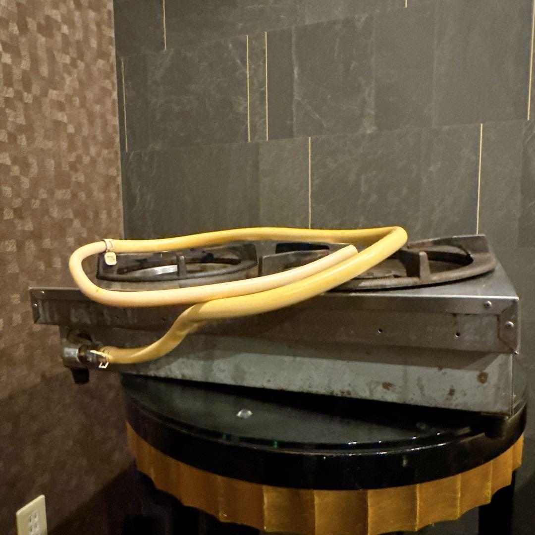 マルゼン 業務用2口ガスコンロ 親子ガス ステンレス 厨房用 クリーニング済