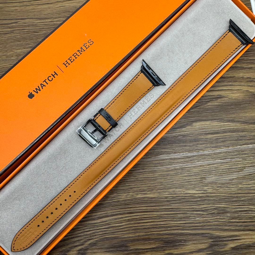 2254 Apple Watch エルメス　ブラック　ドゥブルトゥール　二重