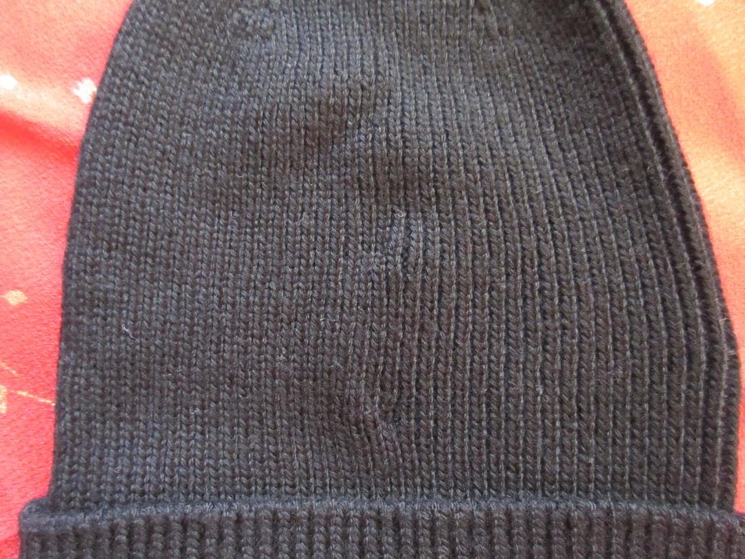 美品! MONCLER モンクレール ニット帽 ニットキャップ ビーニー 黒