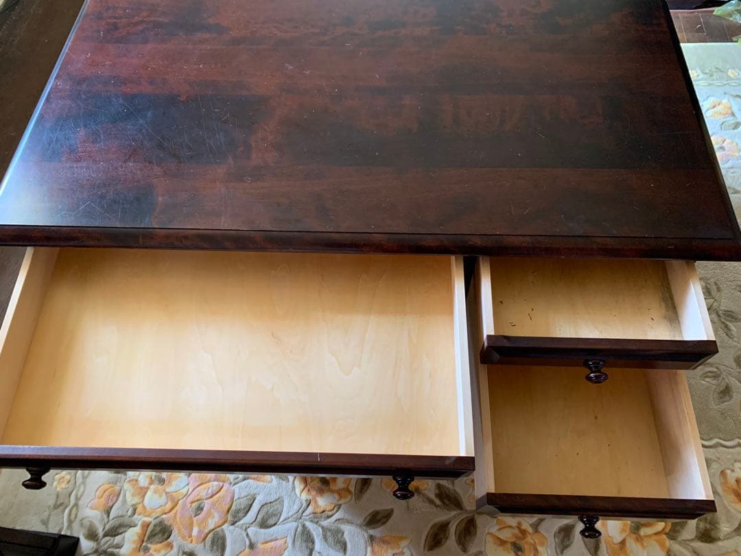 ①北海道民芸家具 片袖机　学習机