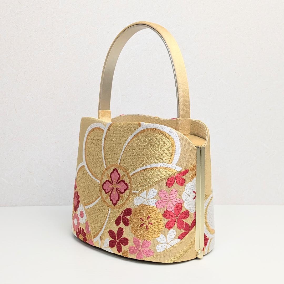 草履バッグセット 岩佐ブランド 古典 帯地 振袖用 金 フリーサイズ u84