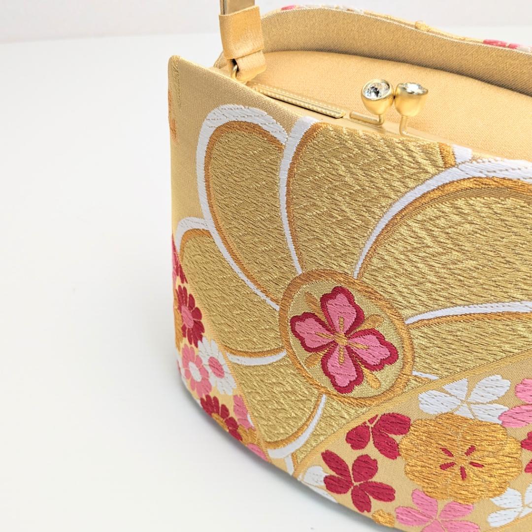 草履バッグセット 岩佐ブランド 古典 帯地 振袖用 金 フリーサイズ u84