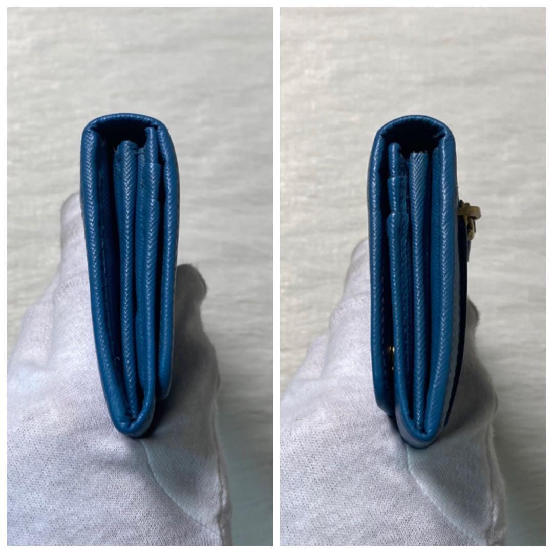 PRADA プラダ　サフィアーノ　長財布　ロングウォレット　青　箱付き　人気