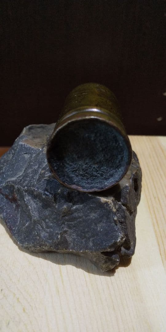 大正天皇即位記念(1915年) 砲弾型文鎮と石の台座のセット