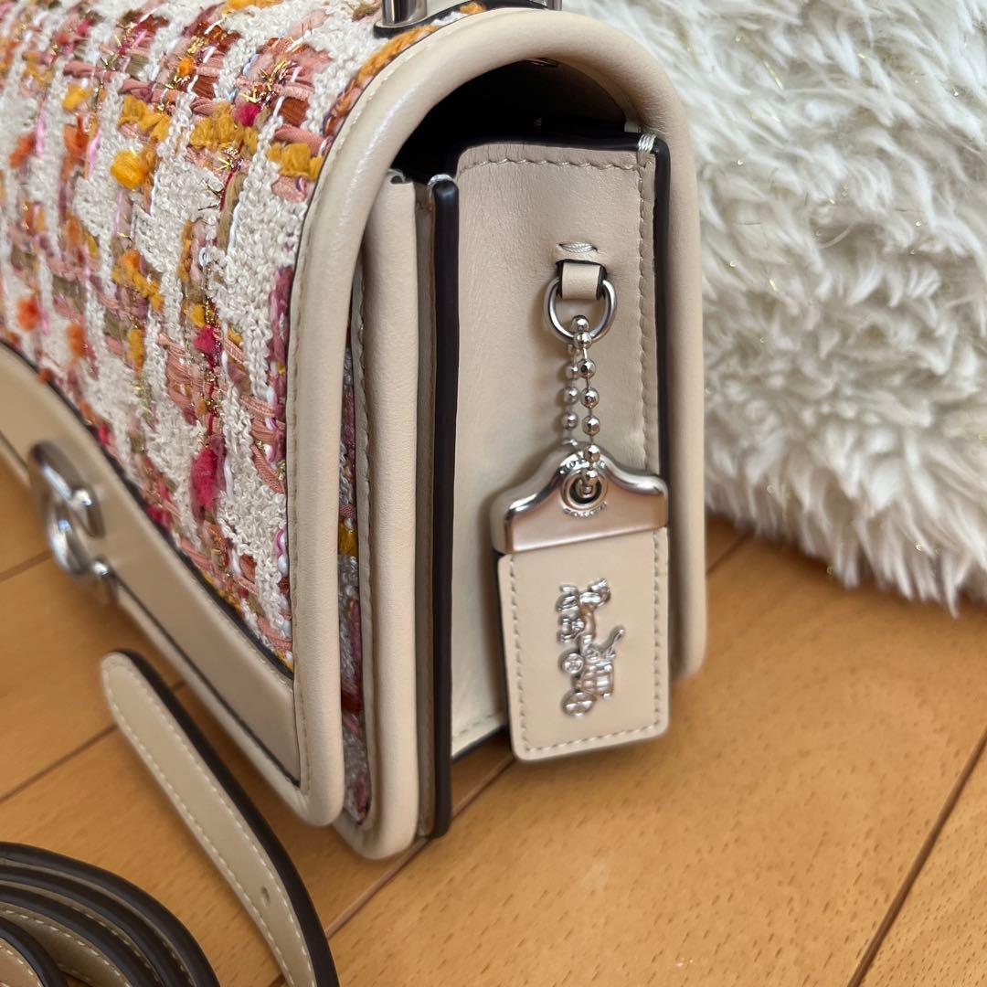COACH ショルダーバッグ バンディット ツイード クロスボディ レザー