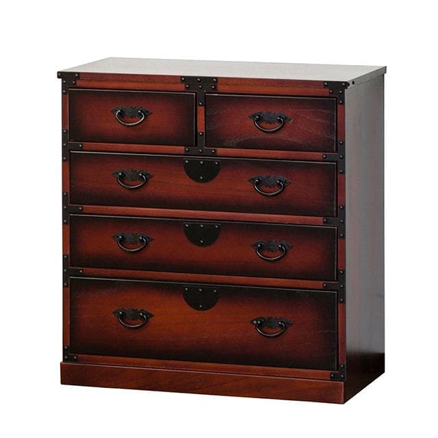 【送料無料】民芸調 引出箪笥 チェスト 和家具 タンス レトロ調 天然木