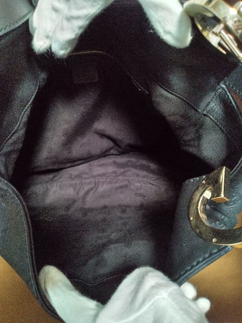 【極美品】GUCCI グッチ　シマ　G金具　レザー　ショルダーバッグ　ブラック