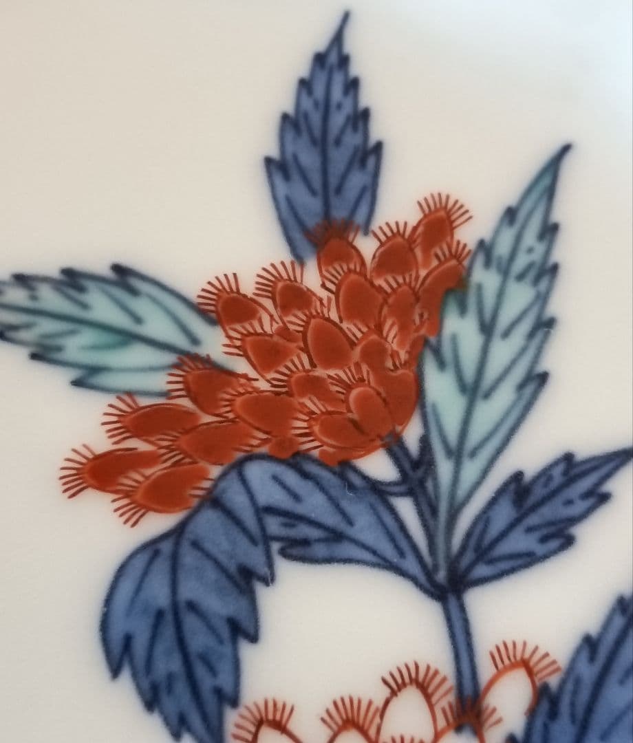 人間国宝 色鍋島 十三代今泉今右衛門作 錦藤袴絵銘々皿5枚　今泉今右衛門　銘々皿