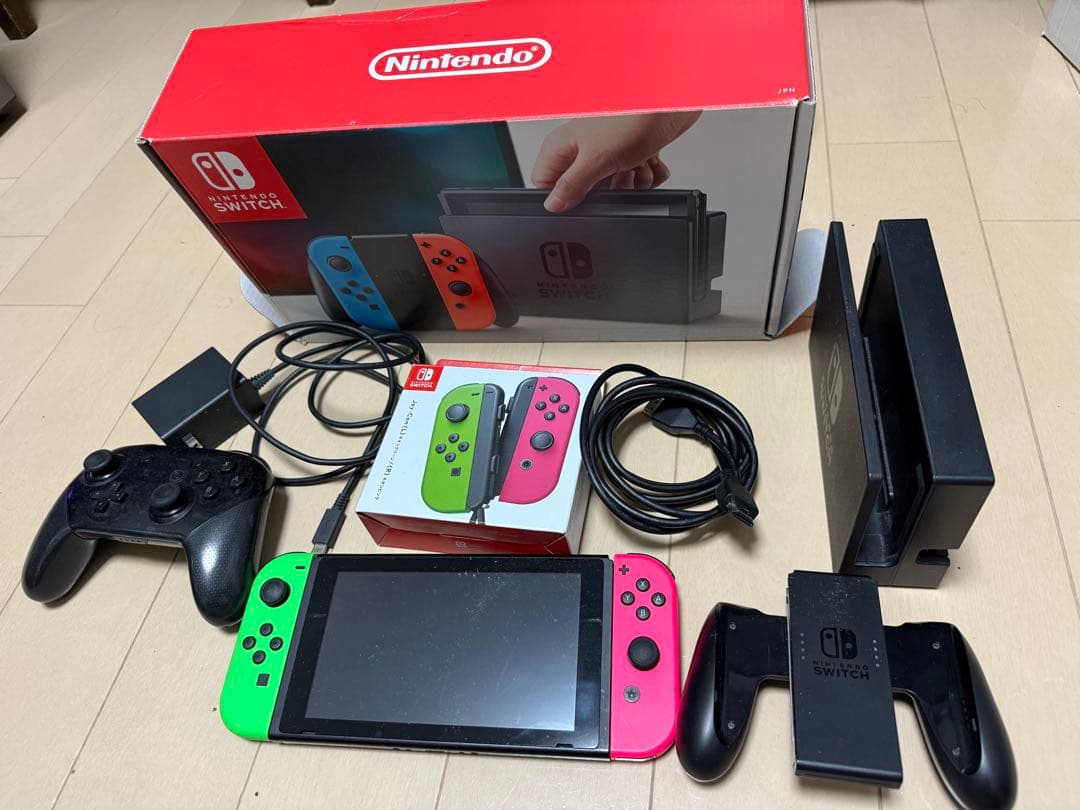 Nintendo Switch ネオンピンク/グリーン 本体、ドック、プロコン