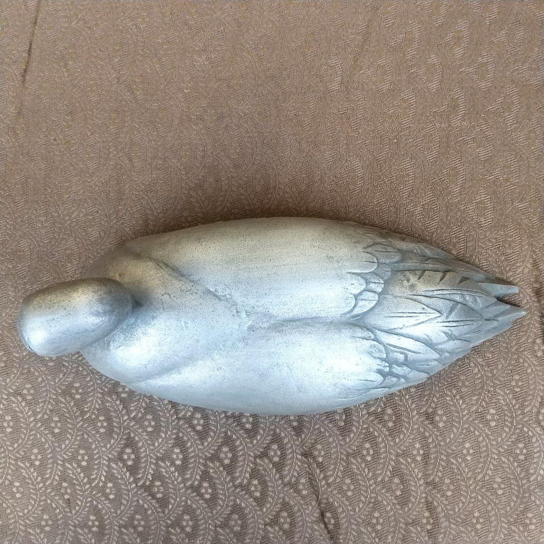 【お値下げしました！】巣籠る鶴　白銅製　中川清作　置物　共箱