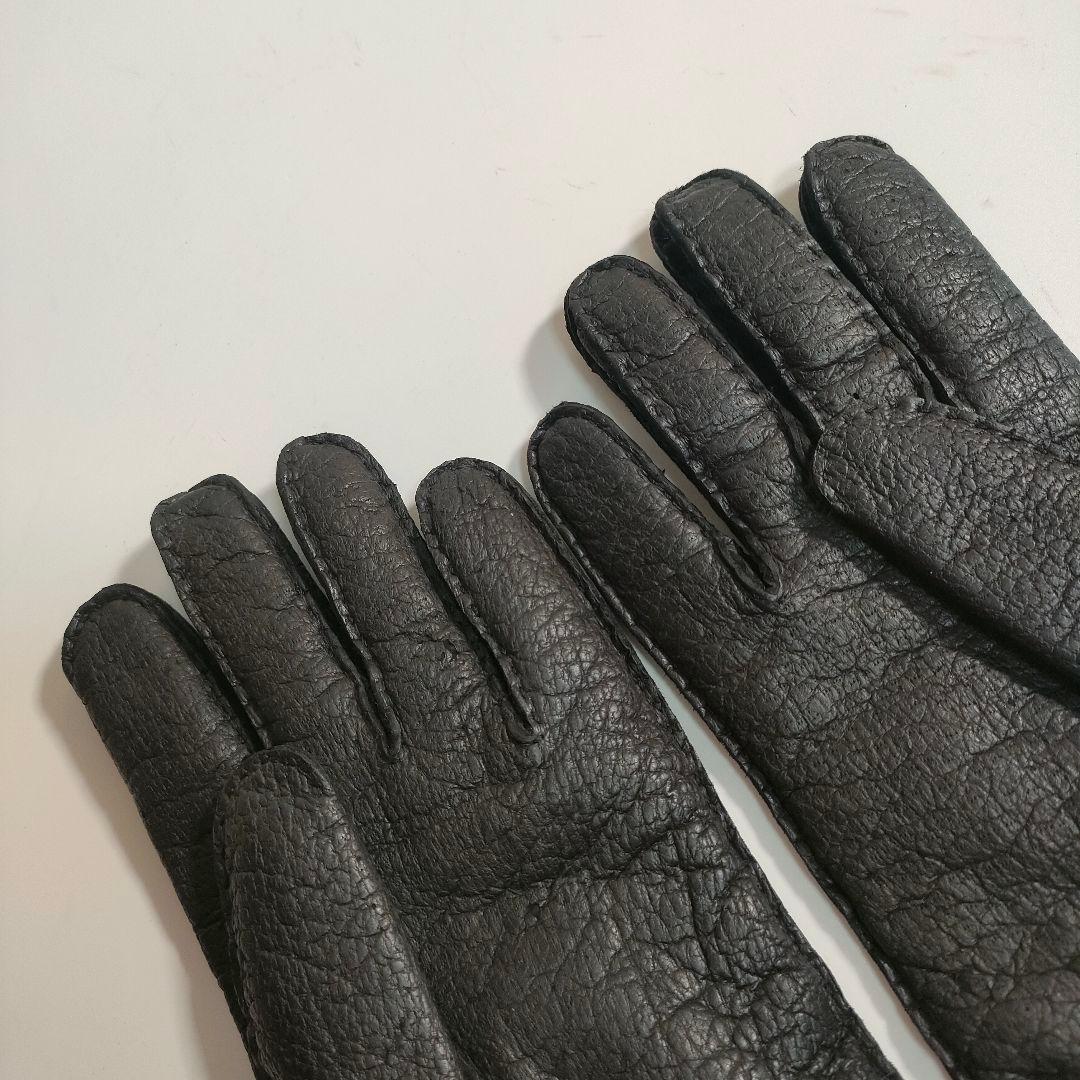 DENTS ペッカリー手袋 8 カシミアライニング 黒