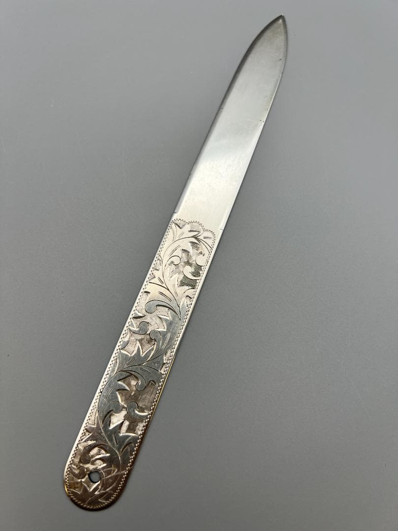 SILVER刻印　ペーパーナイフ　手彫　銀製　重量約25.8g