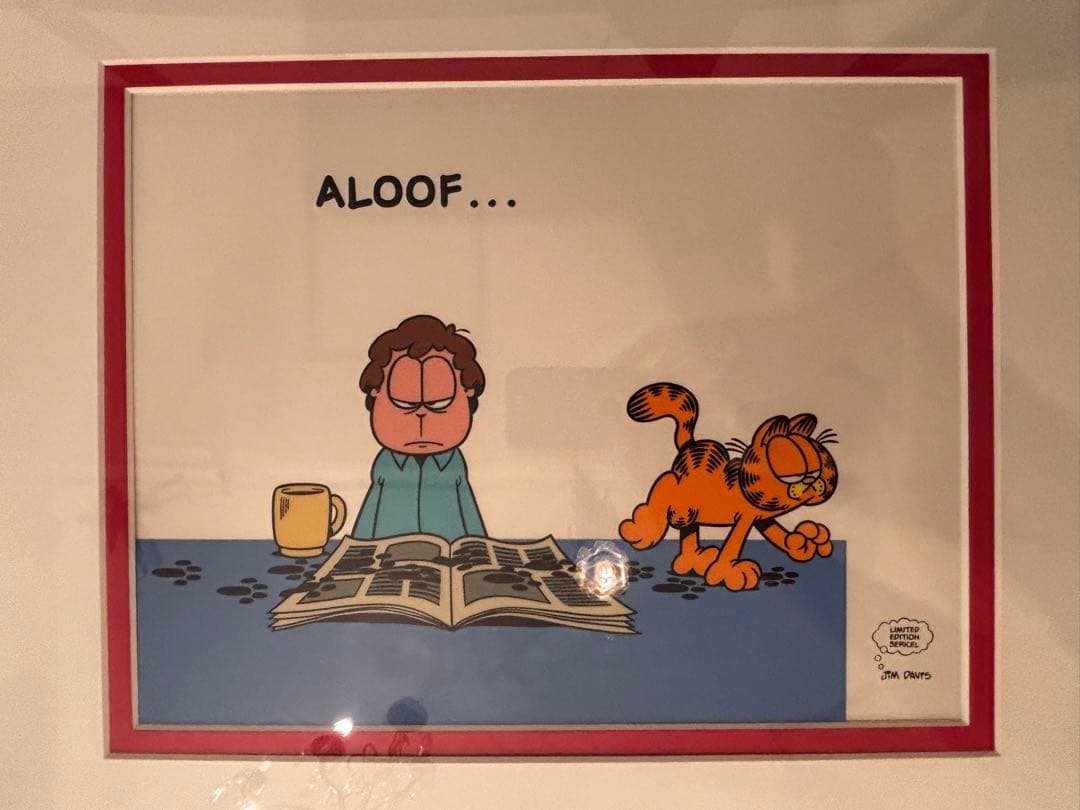 ガーフィールド　猫　セル画　 ALOOF... フレーム付き