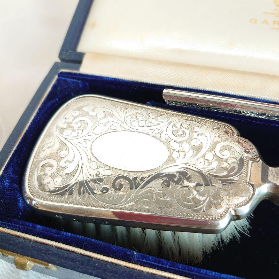 アンティーク　純銀　コーム　ブラシ　ガラード社　スターリングシルバー