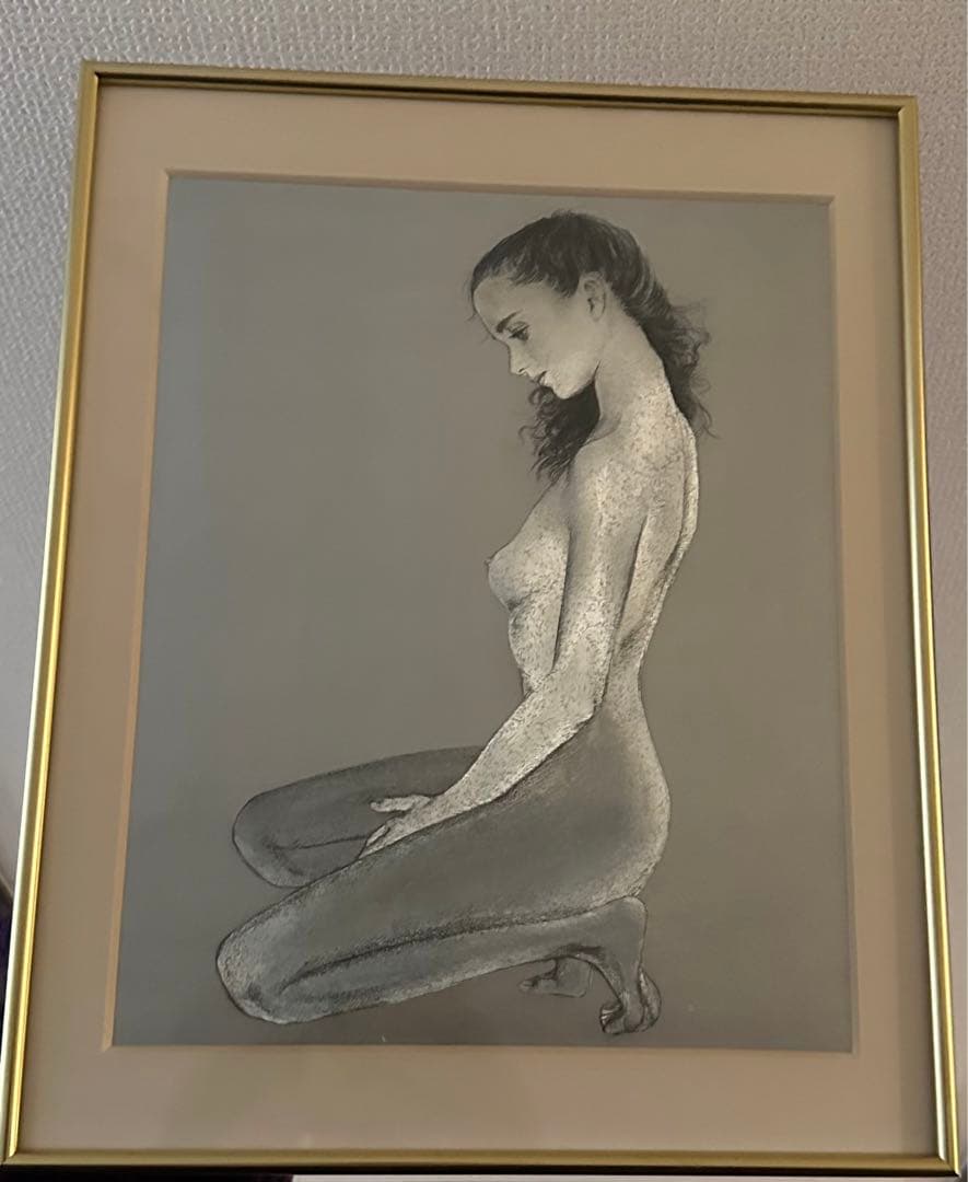 絵画　インテリア　光沢　女性　ラフ　裸婦画