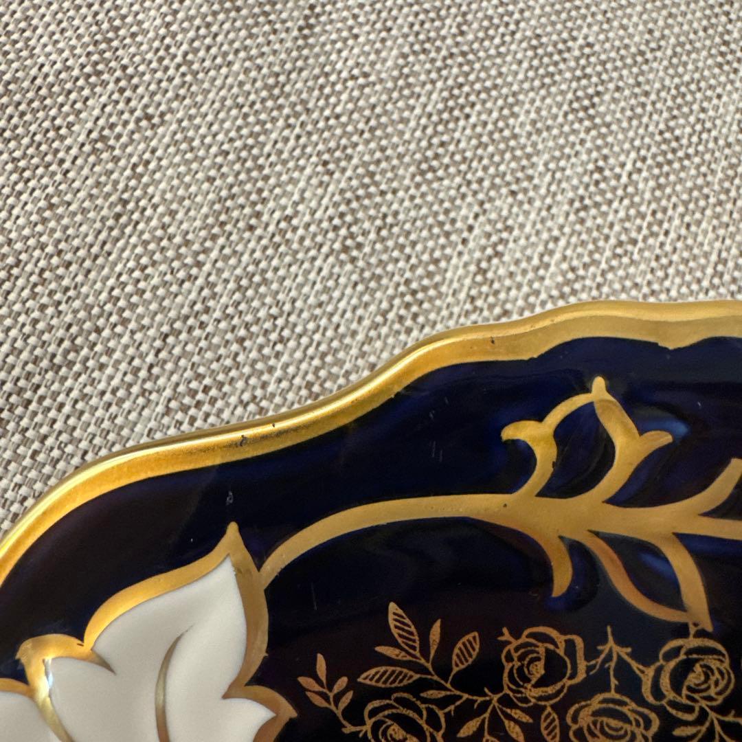 ワイマール　WEIMAR 金彩コバルトブルー フラワー　プレート4枚セット